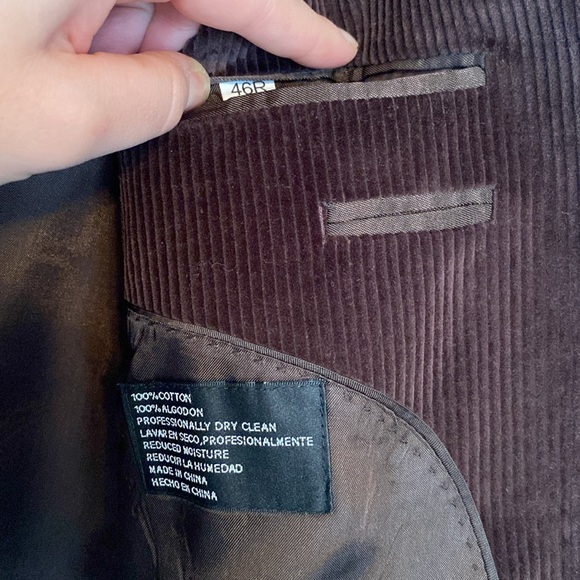 Men’s Stafford Cord Brown Blazer 46R - Picture 3 of 6